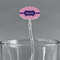 Linked Squares Clear Plastic 7" Stir Stick - Oval - Main