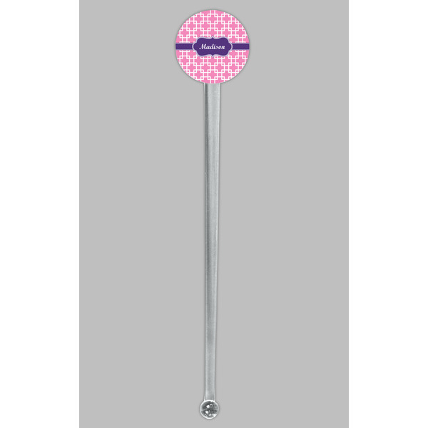 Linked Squares Clear Plastic 7" Stir Stick - Round - Single Stick