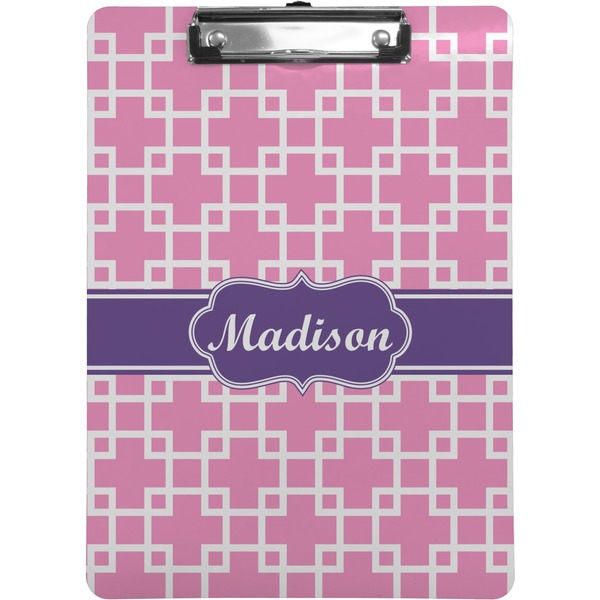Custom Linked Squares Clipboard (Letter Size) (Personalized)