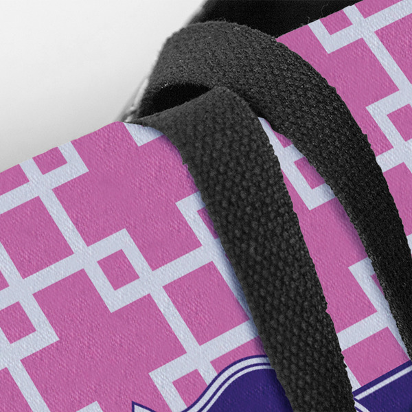 Linked Squares Closeup of Tote w/Black Handles