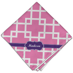 Linked Squares Cloth Dinner Napkin - Single w/ Name or Text