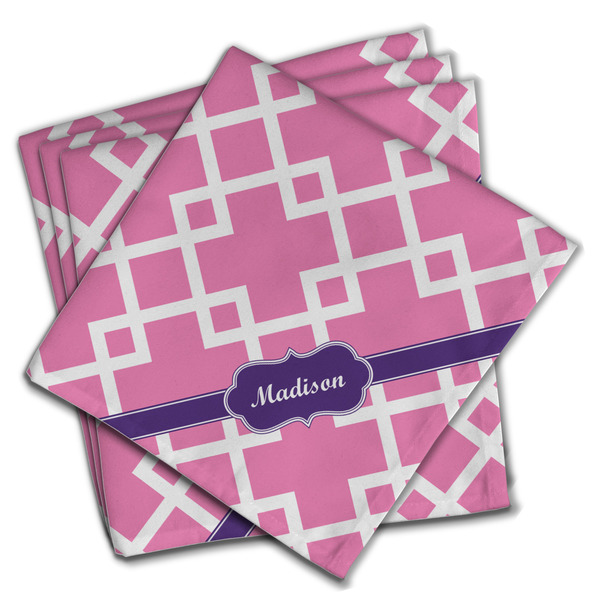 Custom Linked Squares Cloth Napkins (Set of 4) (Personalized)