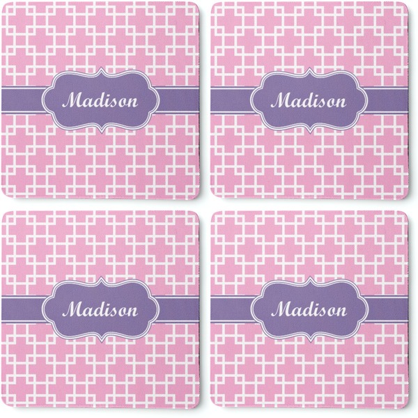 Linked Squares Coaster Rubber Back - Apvl