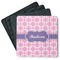 Linked Squares Square Rubber Backed Coasters - Set of 4 (Personalized)