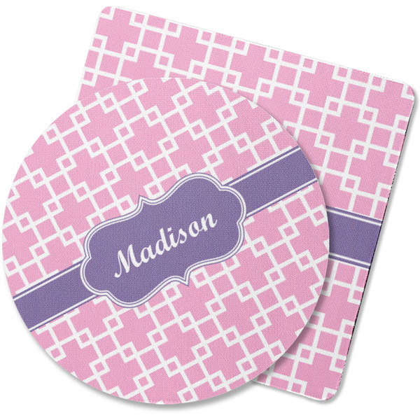 Custom Linked Squares Rubber Backed Coaster (Personalized)