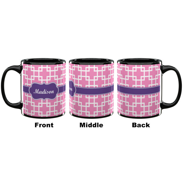 Linked Squares Coffee Mug - 11 oz - Black APPROVAL