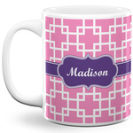 Linked Squares 11 Oz Coffee Mug - White (Personalized)