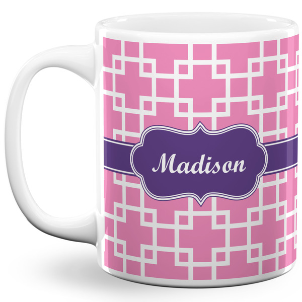 Custom Linked Squares 11 Oz Coffee Mug - White (Personalized)