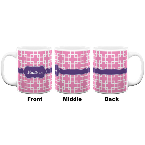 Linked Squares Coffee Mug - 11 oz - White APPROVAL