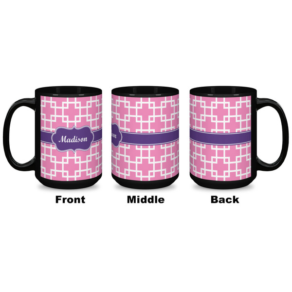 Linked Squares Coffee Mug - 15 oz - Black APPROVAL
