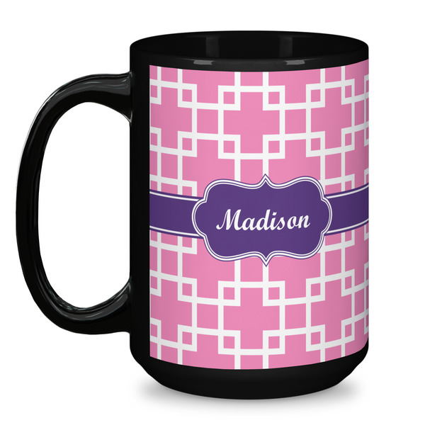 Linked Squares Coffee Mug - 15 oz - Black