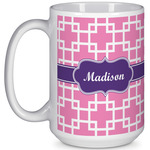 Linked Squares 15 Oz Coffee Mug - White (Personalized)