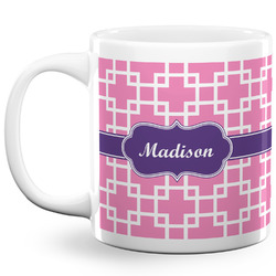 Linked Squares 20 Oz Coffee Mug - White (Personalized)