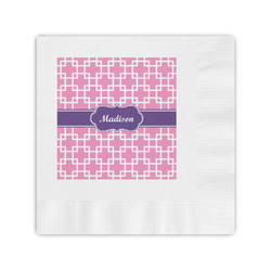 Linked Squares Coined Cocktail Napkins (Personalized)