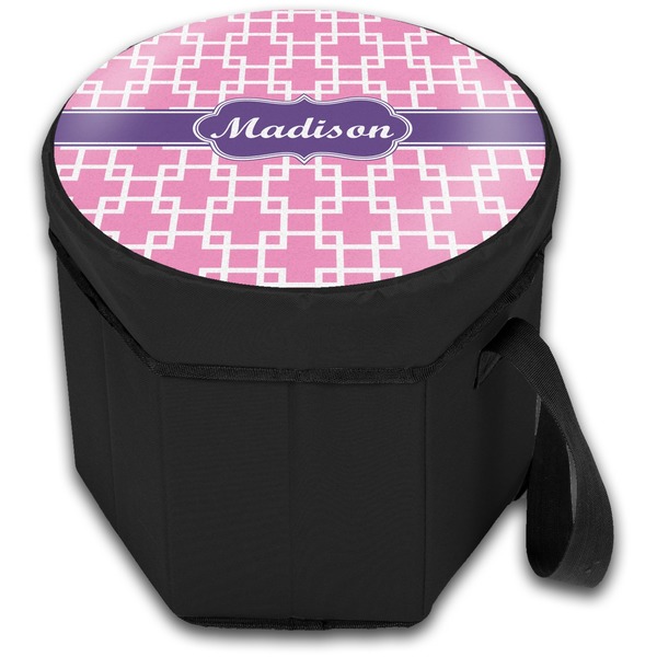 Linked Squares Collapsible Personalized Cooler & Seat (Closed)