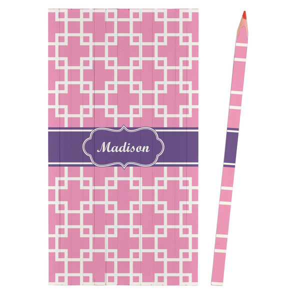 Linked Squares Colored Pencils - Front View