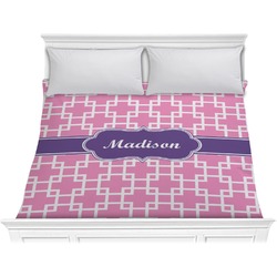 Linked Squares Comforter - King (Personalized)