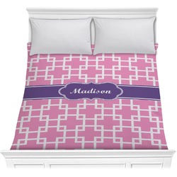 Linked Squares Comforter - Full / Queen (Personalized)
