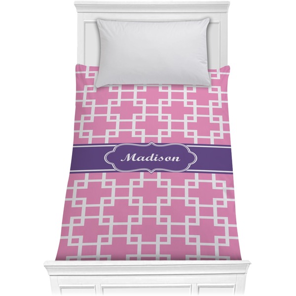 Custom Linked Squares Comforter - Twin (Personalized)