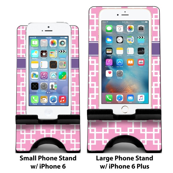 Linked Squares Compare Phone Stand Sizes - with iPhones