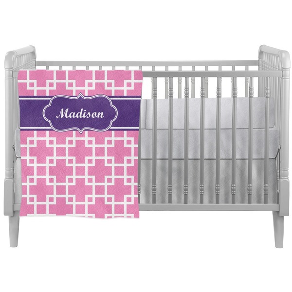 Custom Linked Squares Crib Comforter / Quilt (Personalized)