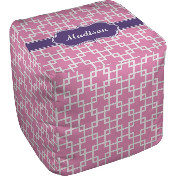 Custom Linked Squares Cube Pouf Ottoman - 18" (Personalized)