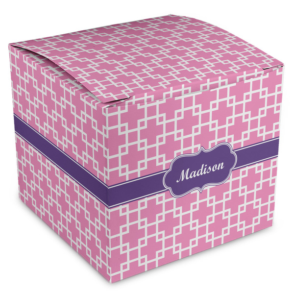 Custom Linked Squares Cube Favor Gift Boxes (Personalized)