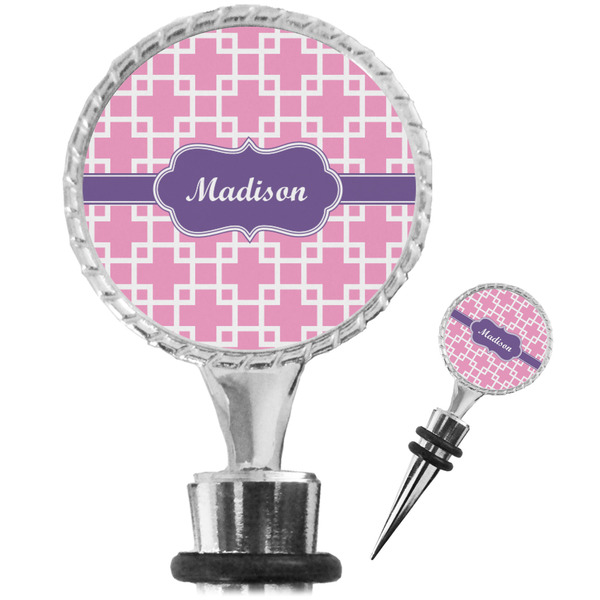 Custom Linked Squares Wine Bottle Stopper (Personalized)