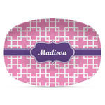 Linked Squares Plastic Platter - Microwave & Oven Safe Composite Polymer (Personalized)
