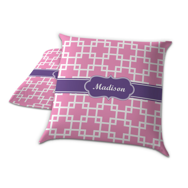 Linked Squares Decorative Pillow Case - TWO