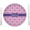 Linked Squares 10" Glass Lunch / Dinner Plates - Single or Set (Personalized)