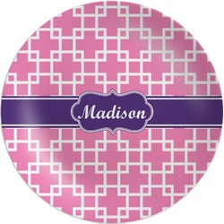 Linked Squares Melamine Plate (Personalized)