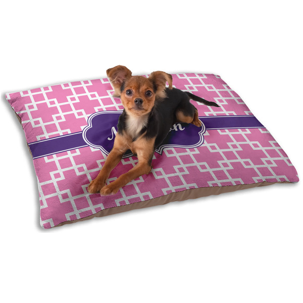 Custom Linked Squares Dog Bed - Small w/ Name or Text