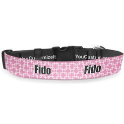 Linked Squares Deluxe Dog Collar - Medium (11.5" to 17.5") (Personalized)