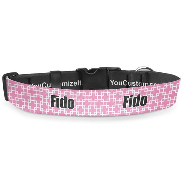 Custom Linked Squares Deluxe Dog Collar - Medium (11.5" to 17.5") (Personalized)