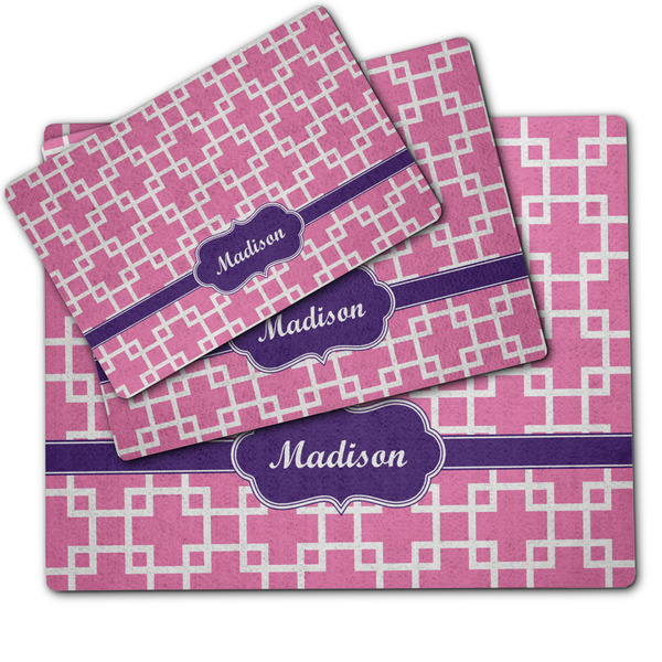 Linked Squares Dog Food Mat - MAIN (sm, med, lrg)