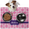 Linked Squares Dog Food Mat - Medium LIFESTYLE