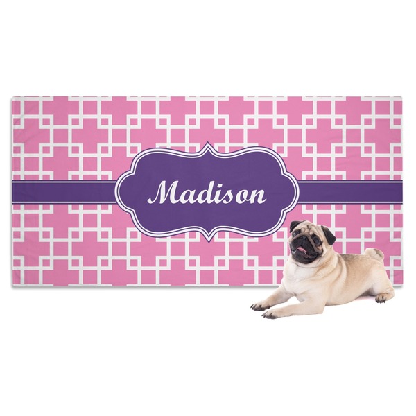 Custom Linked Squares Dog Towel (Personalized)