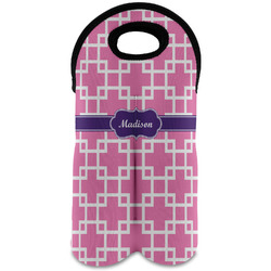 Linked Squares Wine Tote Bag (2 Bottles) (Personalized)