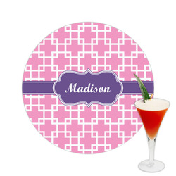 Linked Squares Printed Drink Topper -  2.5" (Personalized)