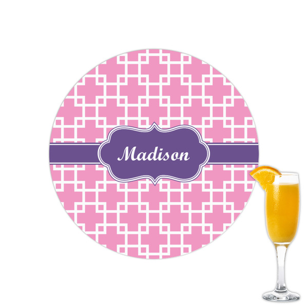 Custom Linked Squares Printed Drink Topper - 2.15" (Personalized)