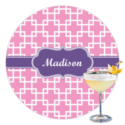 Linked Squares Printed Drink Topper - 3.5" (Personalized)