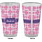 Linked Squares Pint Glass - Full Color - Front & Back Views