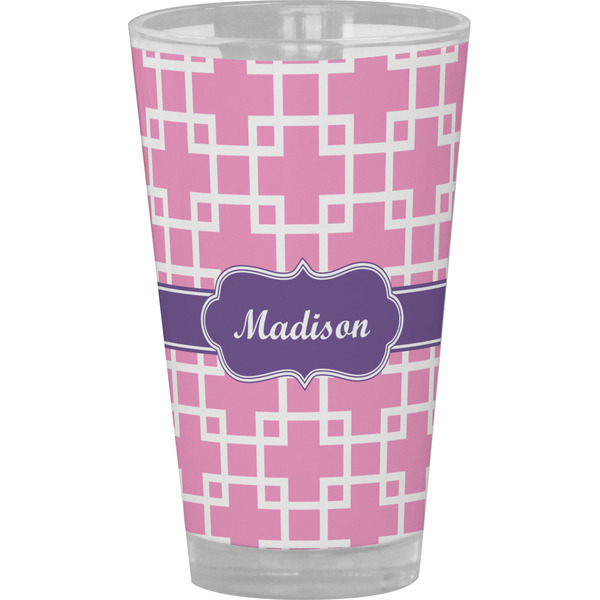 Custom Linked Squares Pint Glass - Full Color (Personalized)