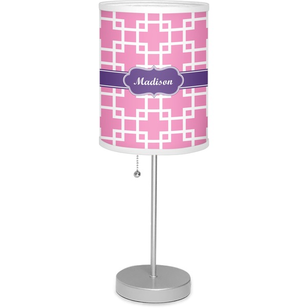Custom Linked Squares 7" Drum Lamp with Shade Polyester (Personalized)