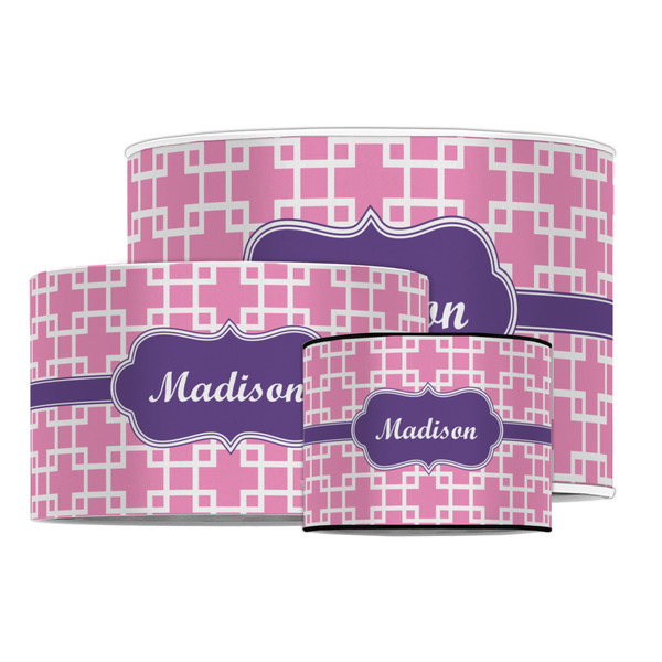 Linked Squares Drum Lampshades - MAIN