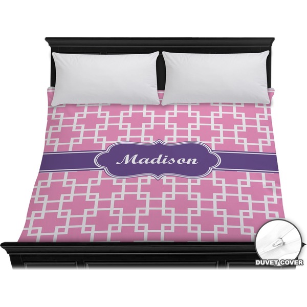 Custom Linked Squares Duvet Cover - King (Personalized)