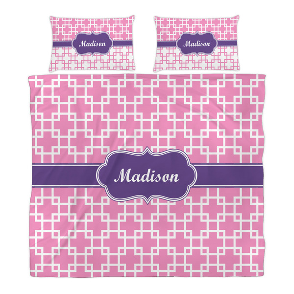 Linked Squares Duvet Cover Set - King - Alt Approval