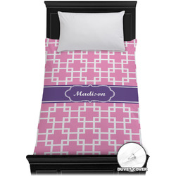 Linked Squares Duvet Cover - Twin XL (Personalized)