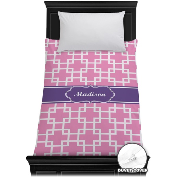 Custom Linked Squares Duvet Cover - Twin (Personalized)